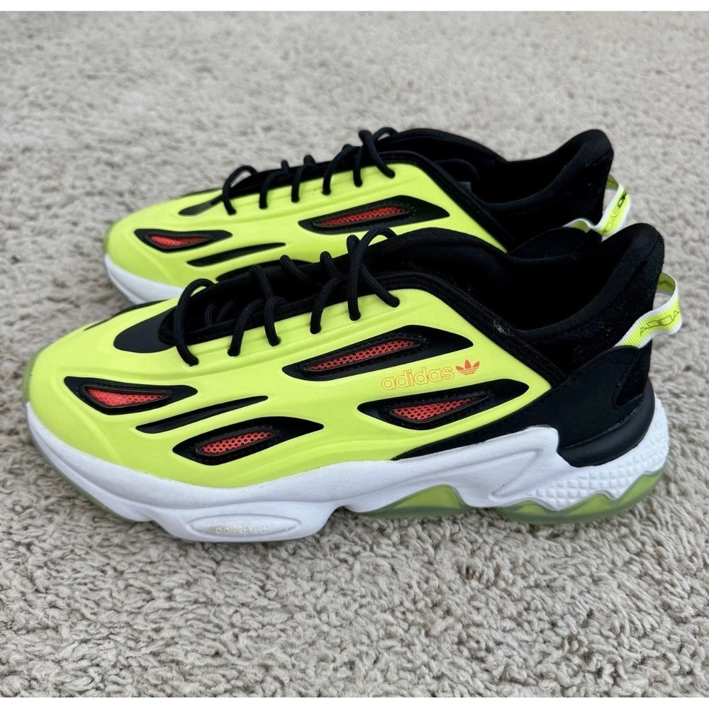 Adidas Shoes Men's 6.5 Ozworld‎ Oznova Neon Yellow Black Red Chunky Sneakers - Picture 9 of 9